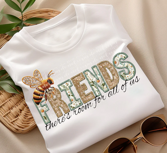 Bee Friends Faux Embroidery and Sparkles