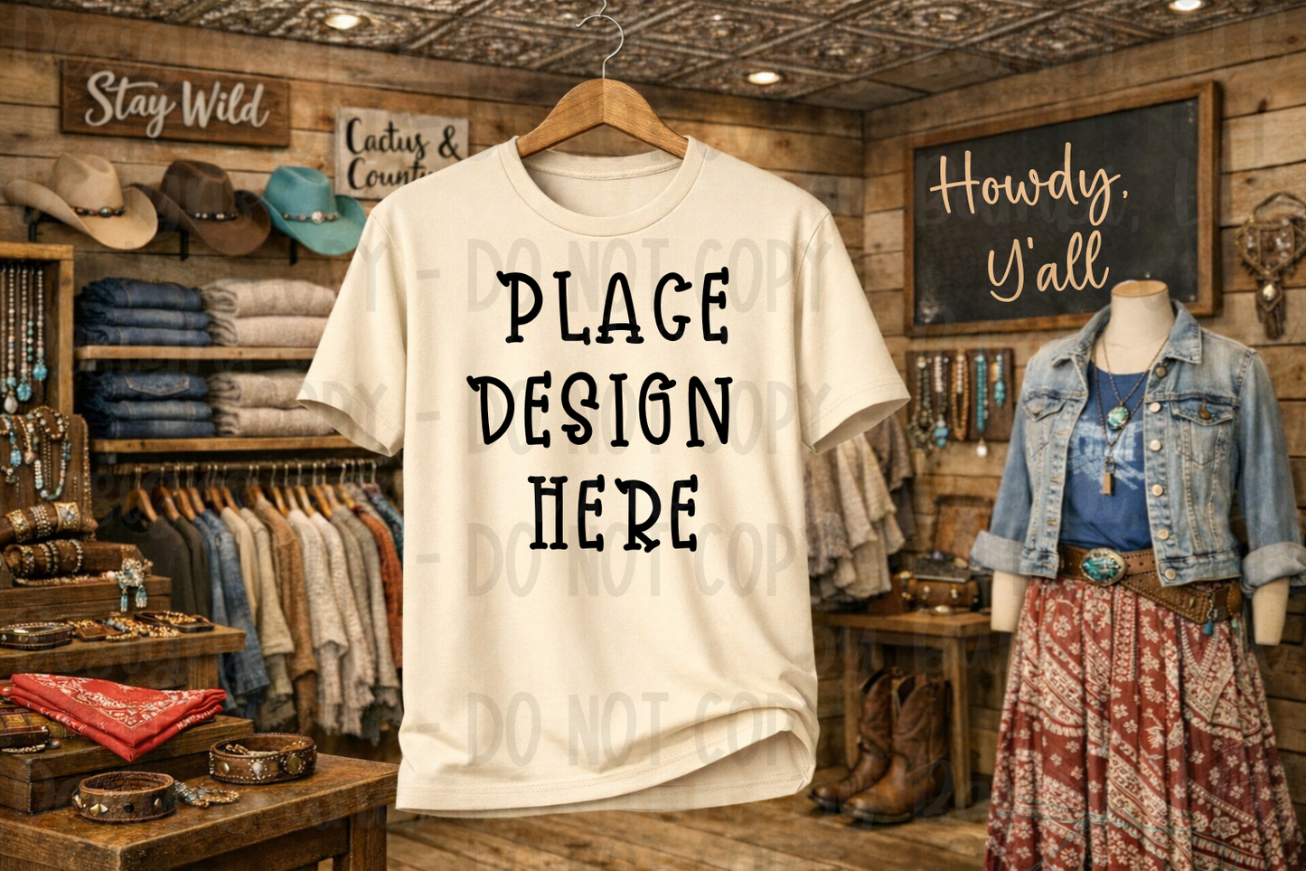 Rustic Western Style Gildan Apparel Mock Ups