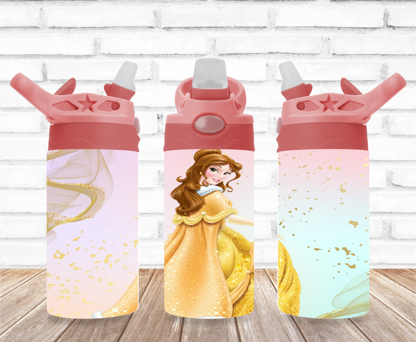 Belle with Ombre Background Flip Top Tumbler