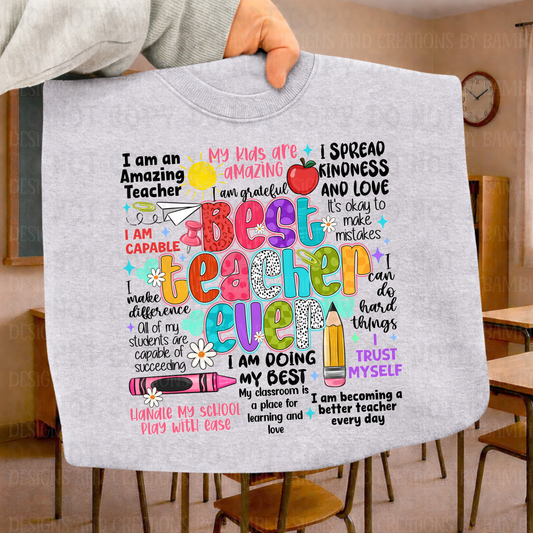 Best Teacher Ever Typography