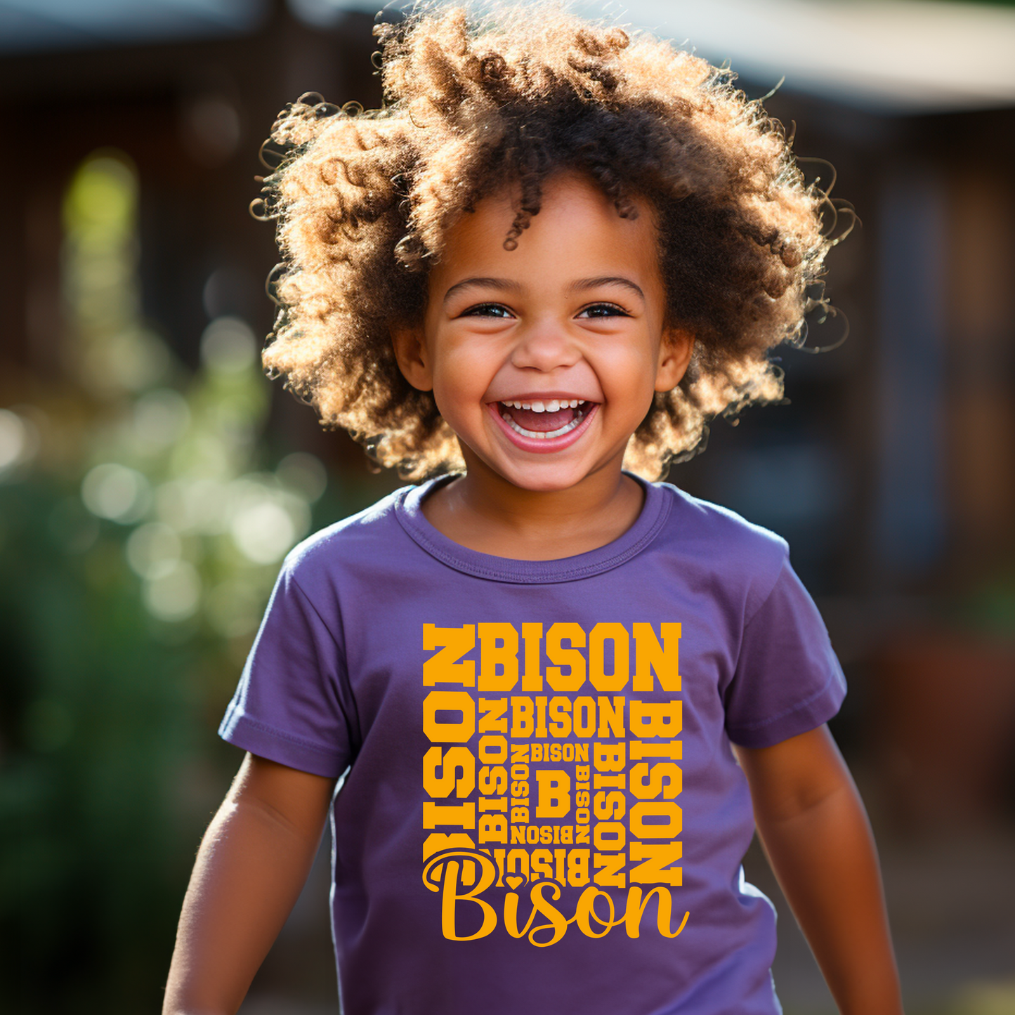 Bison Typography in Yellow/Gold