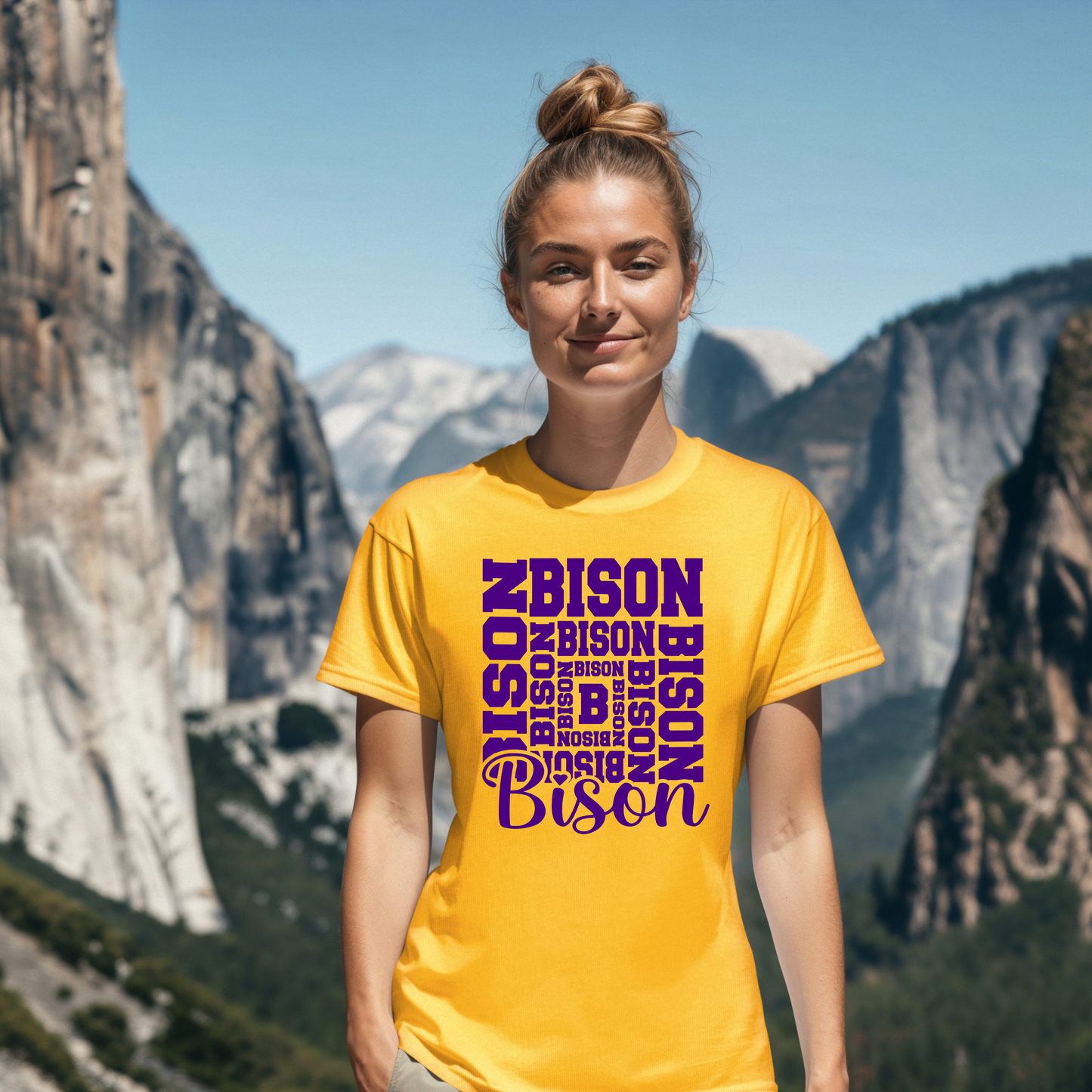 Bison Typography in Purple