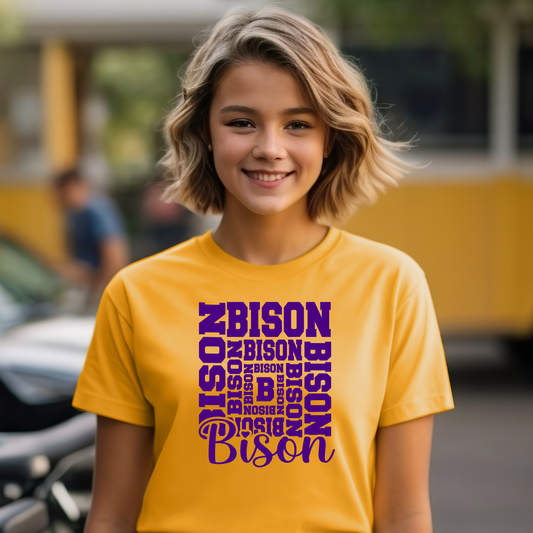 Bison Typography in Purple