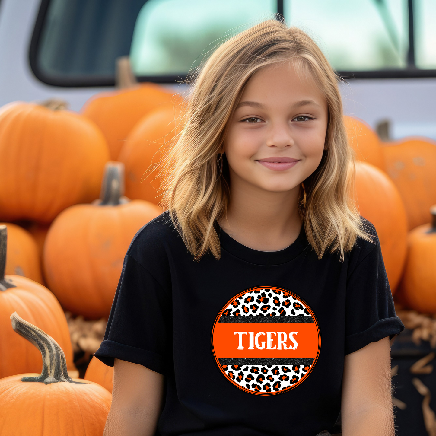 Black and Orange Leopard with Tigers