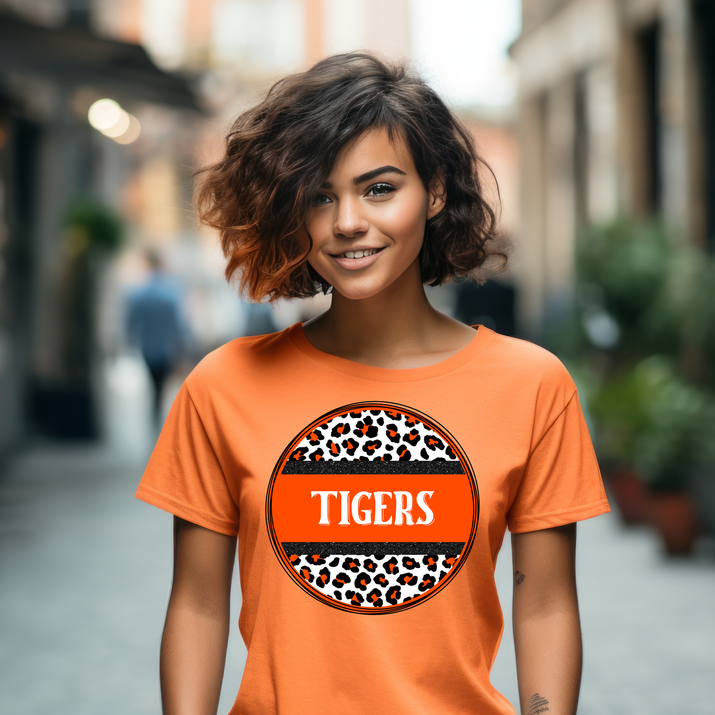 Black and Orange Leopard with Tigers