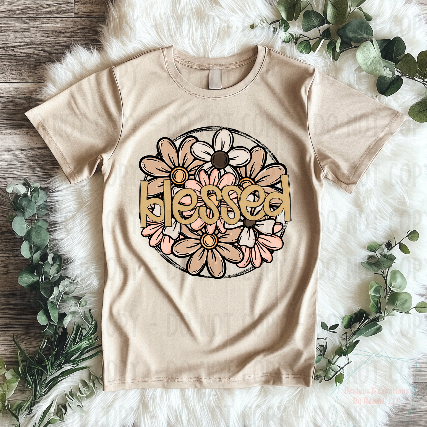 Neutral Floral Blessed Title