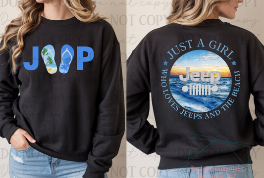 Blue Just A Girl Loves Jeeps (Front/Back)