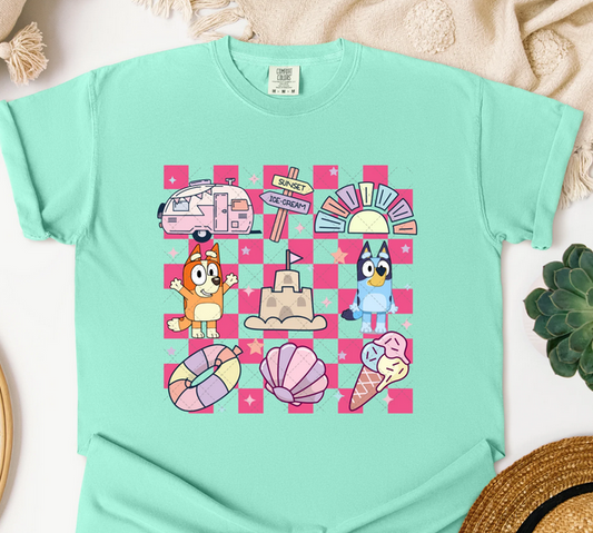 Blue Pup Summer Retro