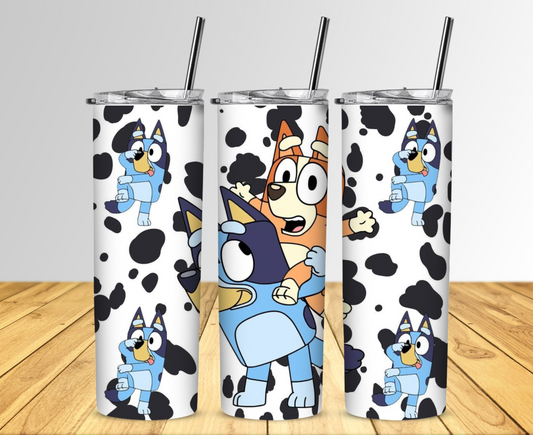 Bluey Bingo and Cowprint Sublimation Tumbler