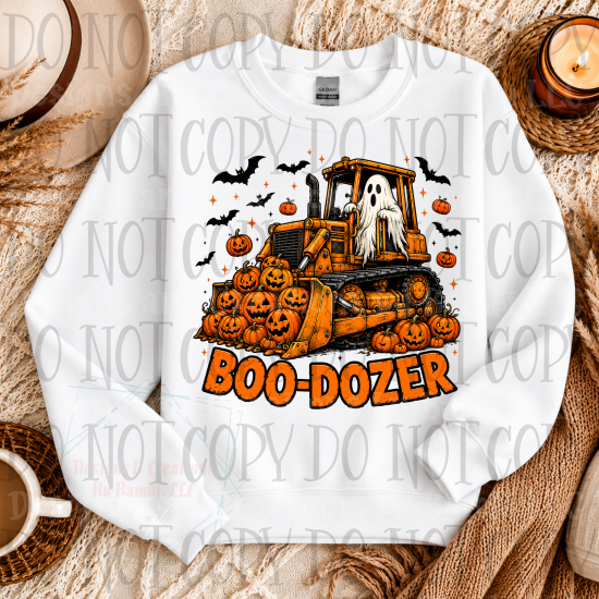 Boo Dozer with Pumpkins and Ghost