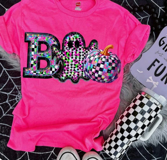 Boo Floral Checkered