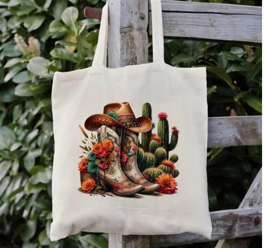 Boots-Cactus-and Hat Book Bag