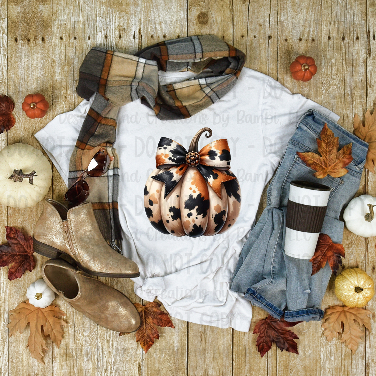 Brown and Black Cow Print Pumpkin