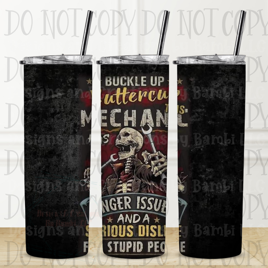 Buckle Up Mechanic 20 oz Sublimation Tumbler
