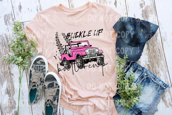 Buckle Up Buttercup- Pink Jeep