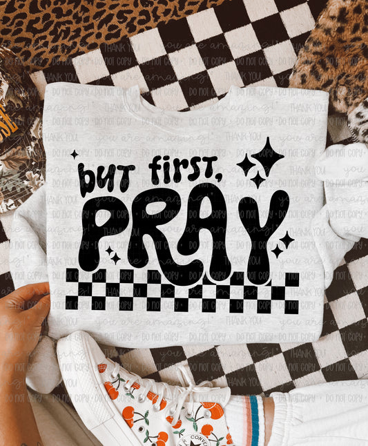But First Pray Retro Black Font