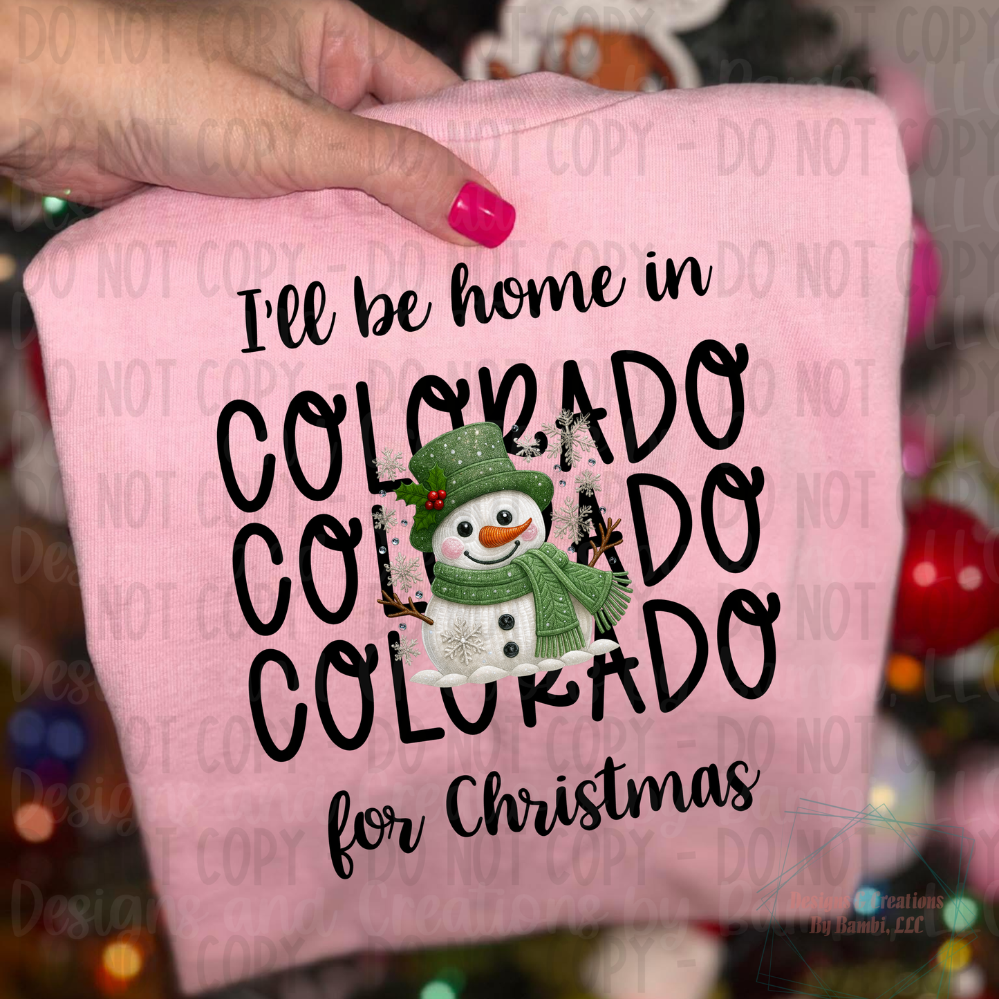 I'll Be Home in States Sage Snowman with Black Font Collection