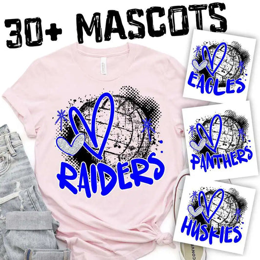 CUSTOM Mascot Black Dot Volleyball Team Color Collection
