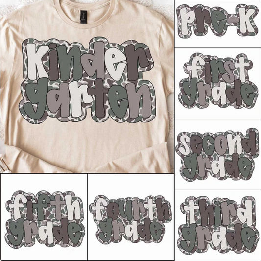 Camo Outline Grade School Collection