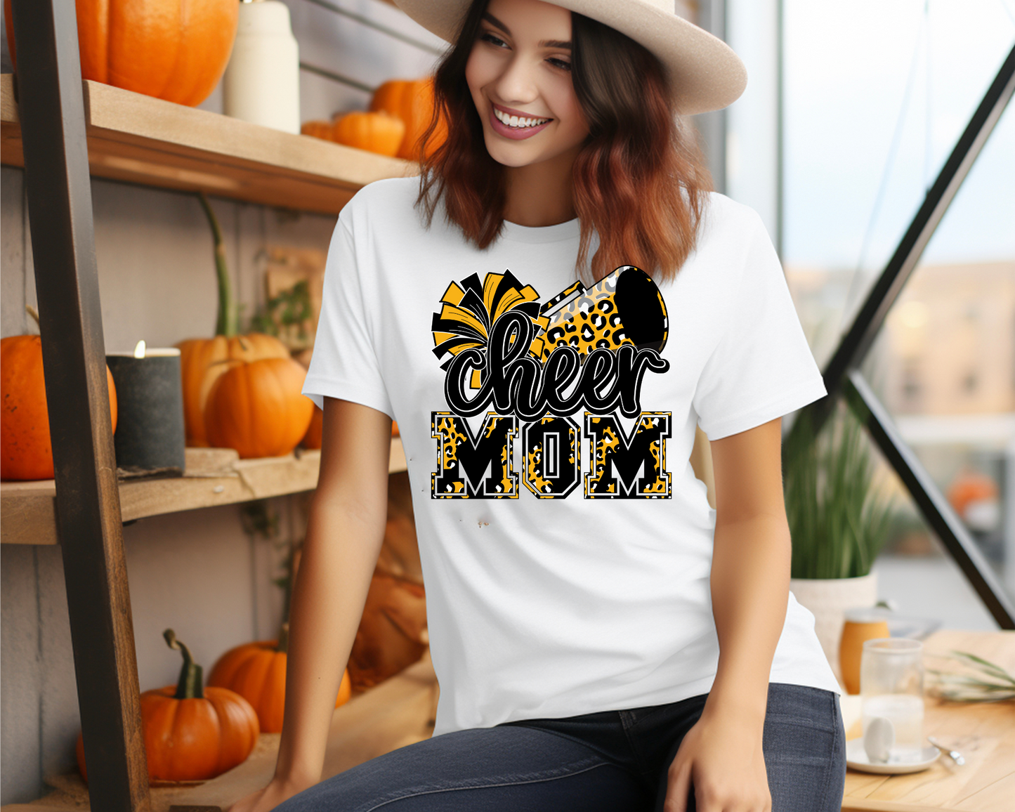 Cheer Mom in Gold and Black for Cayuga ISD