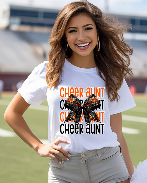 Cheer Aunt (Orange) Bow