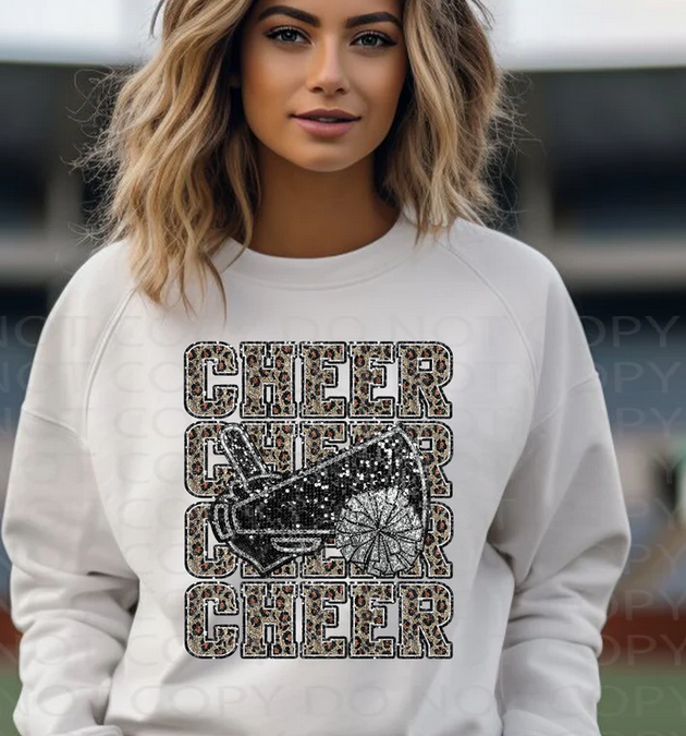 Cheer Leopard Faux Sparkles