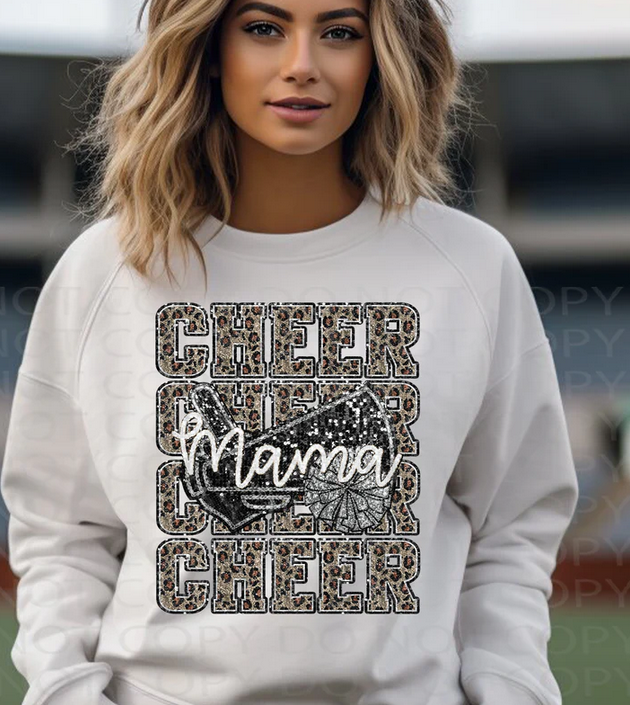 Cheer Mama Leopard Faux Sparkles