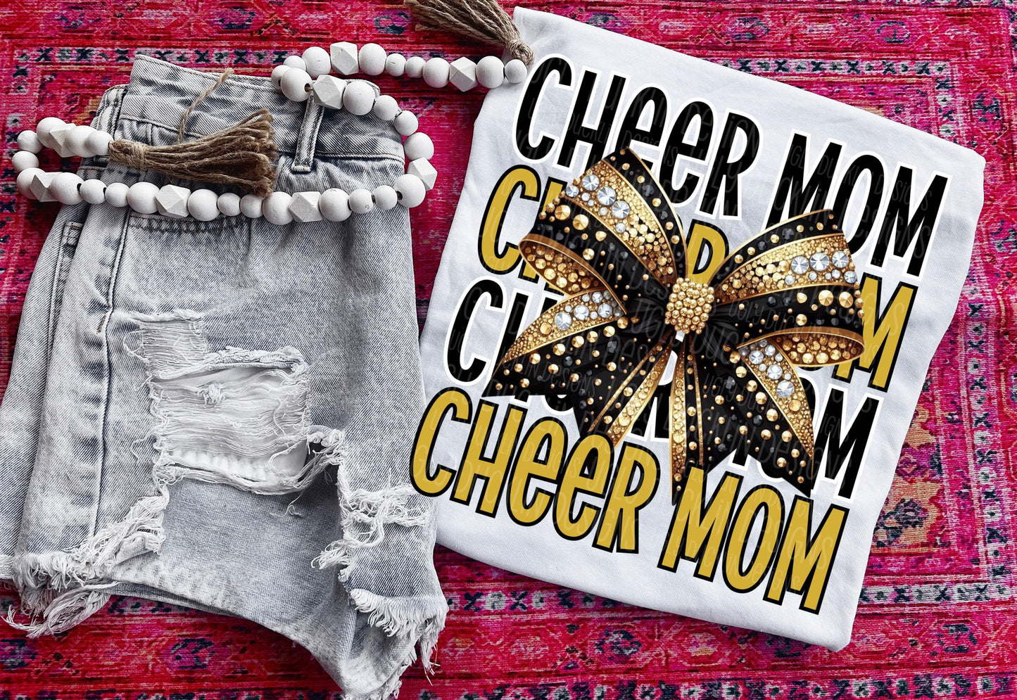 Faux Rhinestones and Cheer Bow Mascot Collection