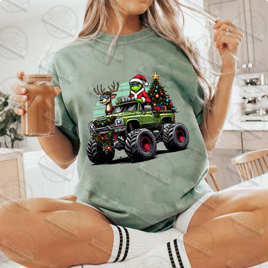 Christmas Monster Truck Green Guy