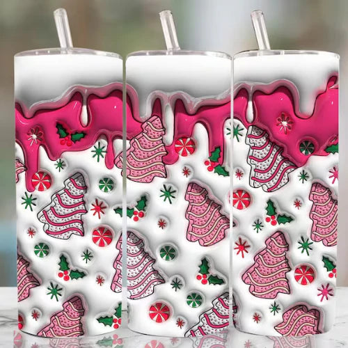 Christmas Tree Dessert Inflated Sublimation Tumbler