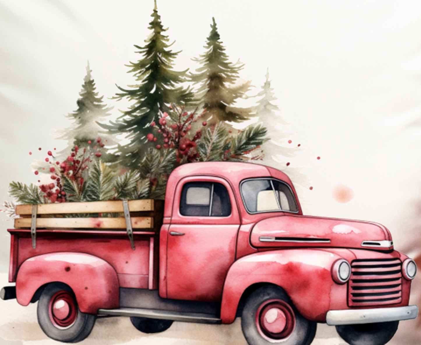 Christmas Vintage Truck Throw Pillows