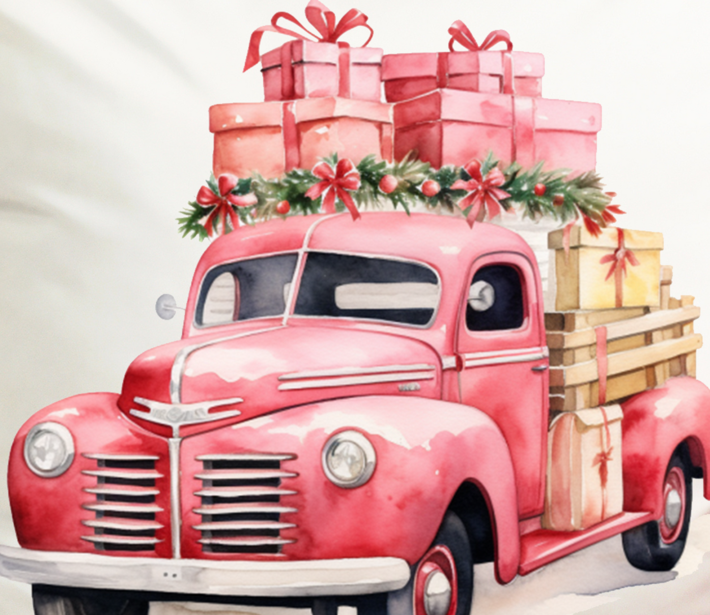 Christmas Vintage Truck Throw Pillows