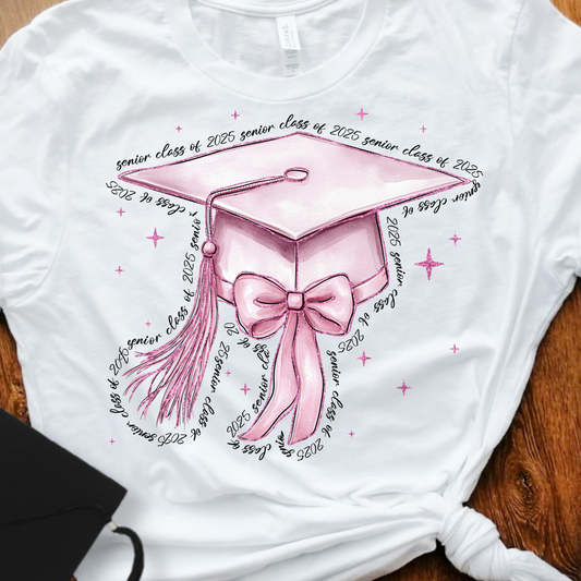 Class of 2026 Pink Grad Cap with Wording