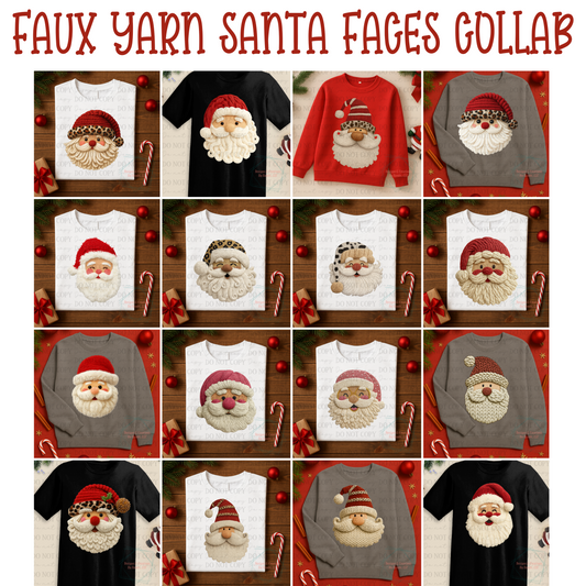 Faux Yarn Santa Faces Collab Bundle Collection