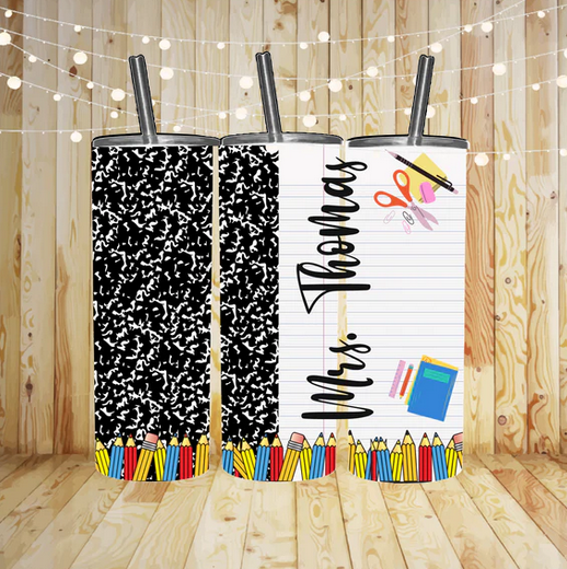 Composition Teacher CUSTOM Sublimation Tumbler