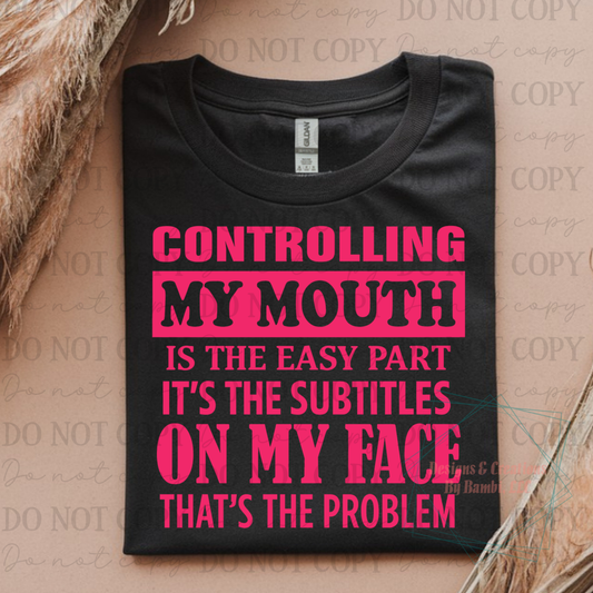 Controlling My Mouth Pink Font