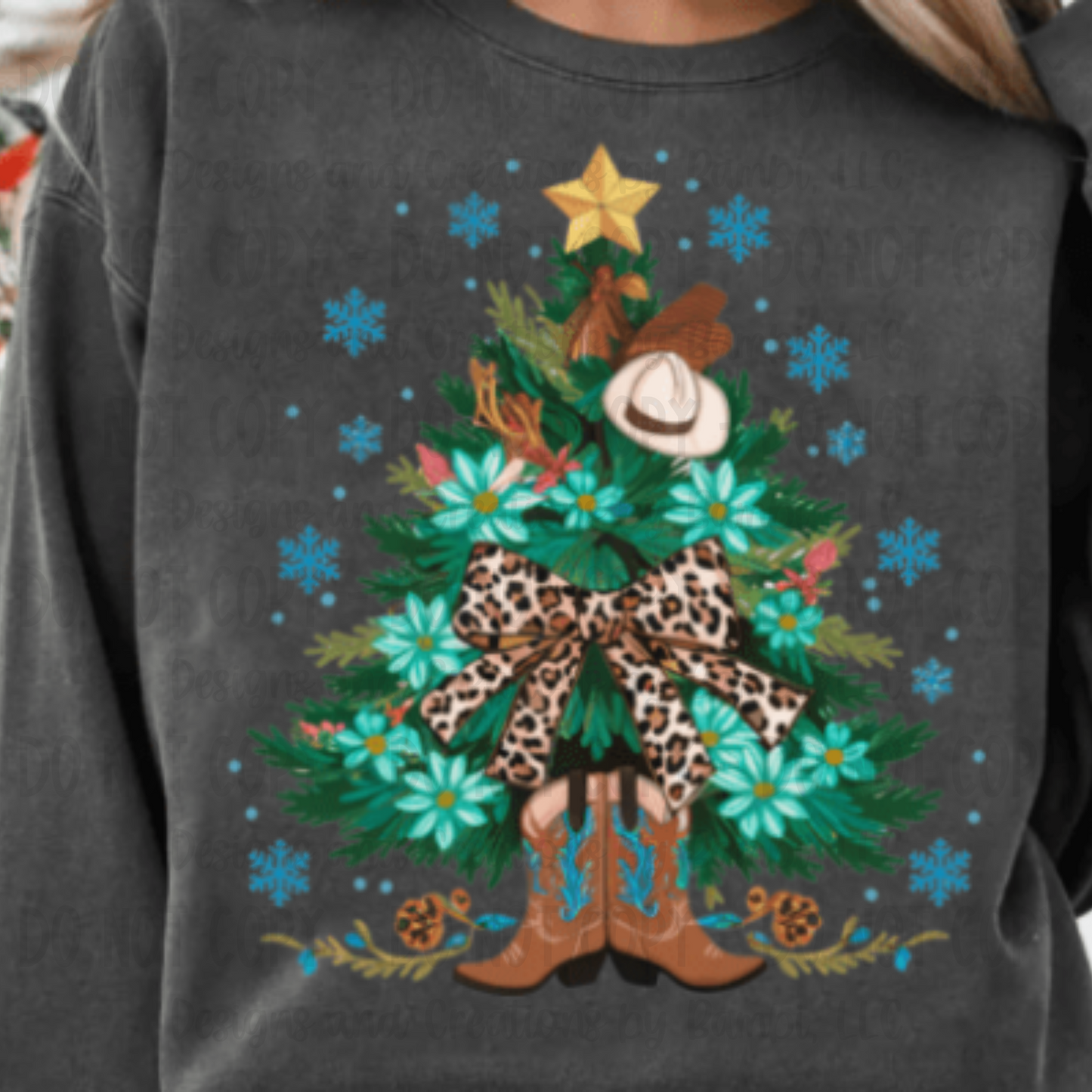 Coquette Turquoise Christmas Tree PNG File