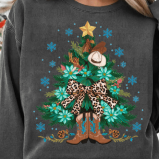 Coquette Turquoise Christmas Tree PNG File