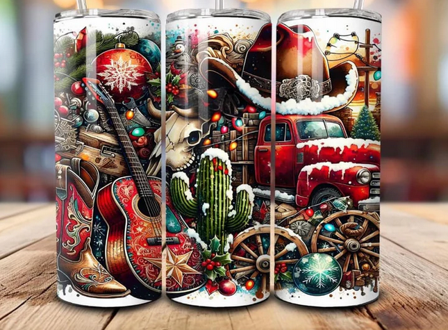 Country Christmas Sublimation Tumbler