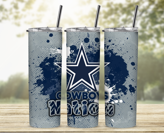 Cowboys Nation Sublimation Tumbler