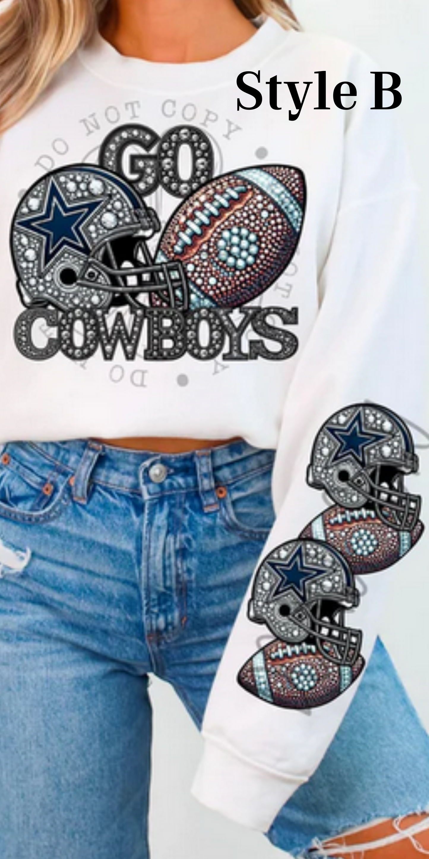 Faux Rhinestones and Embroidery Football Teams Collection