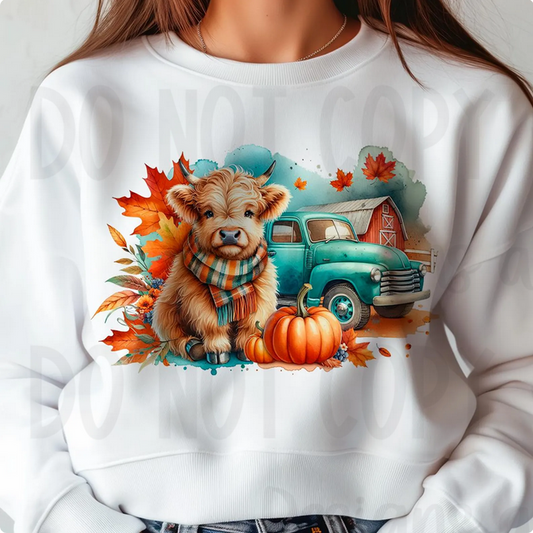 Cozy Fall Highland Cow
