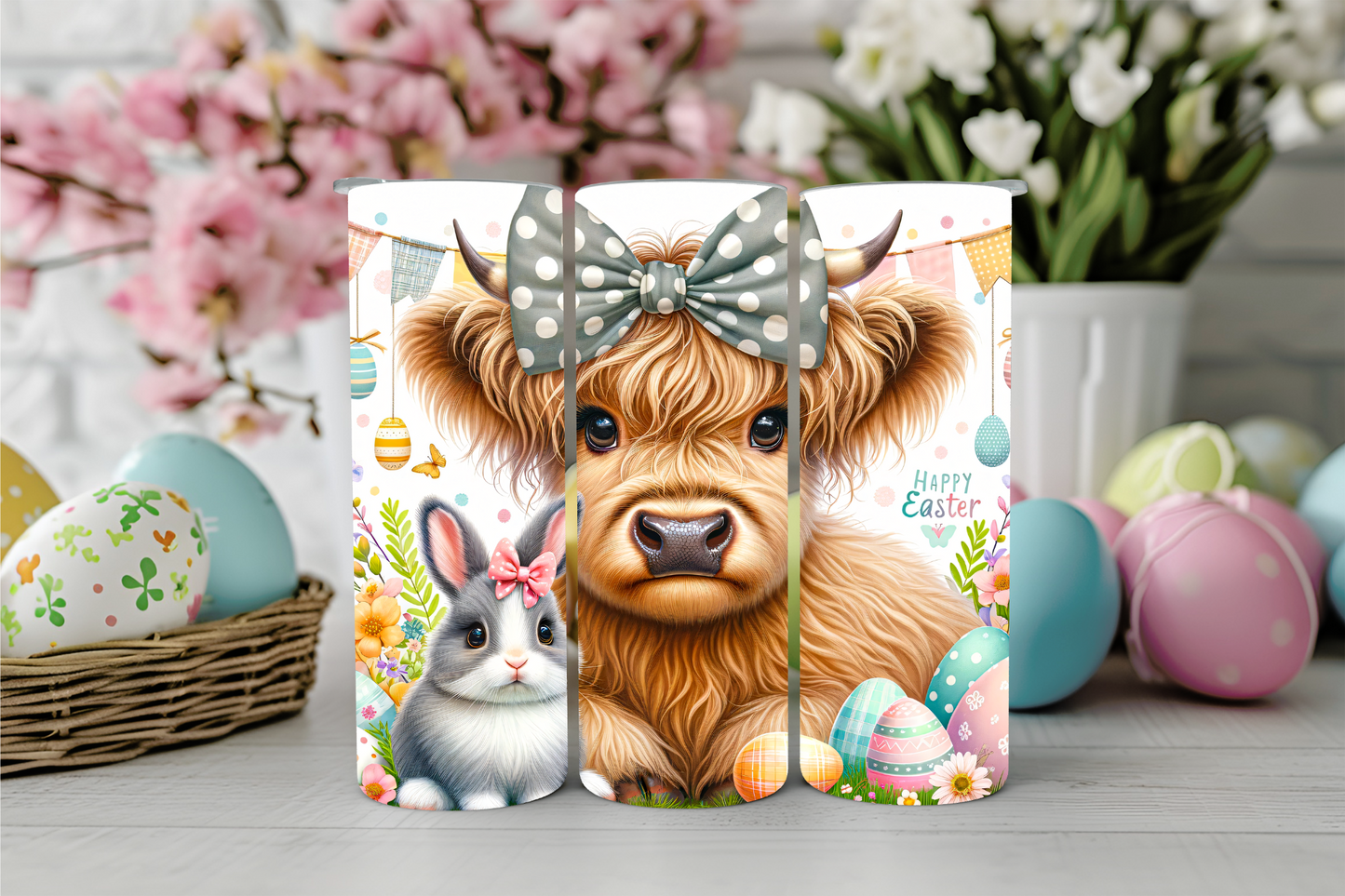 Easter Highland Cow Tumblers