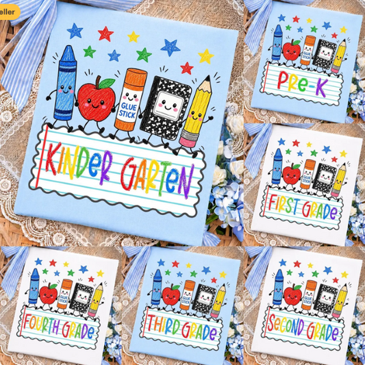 Cute Colorful Back to School Supplies Collection
