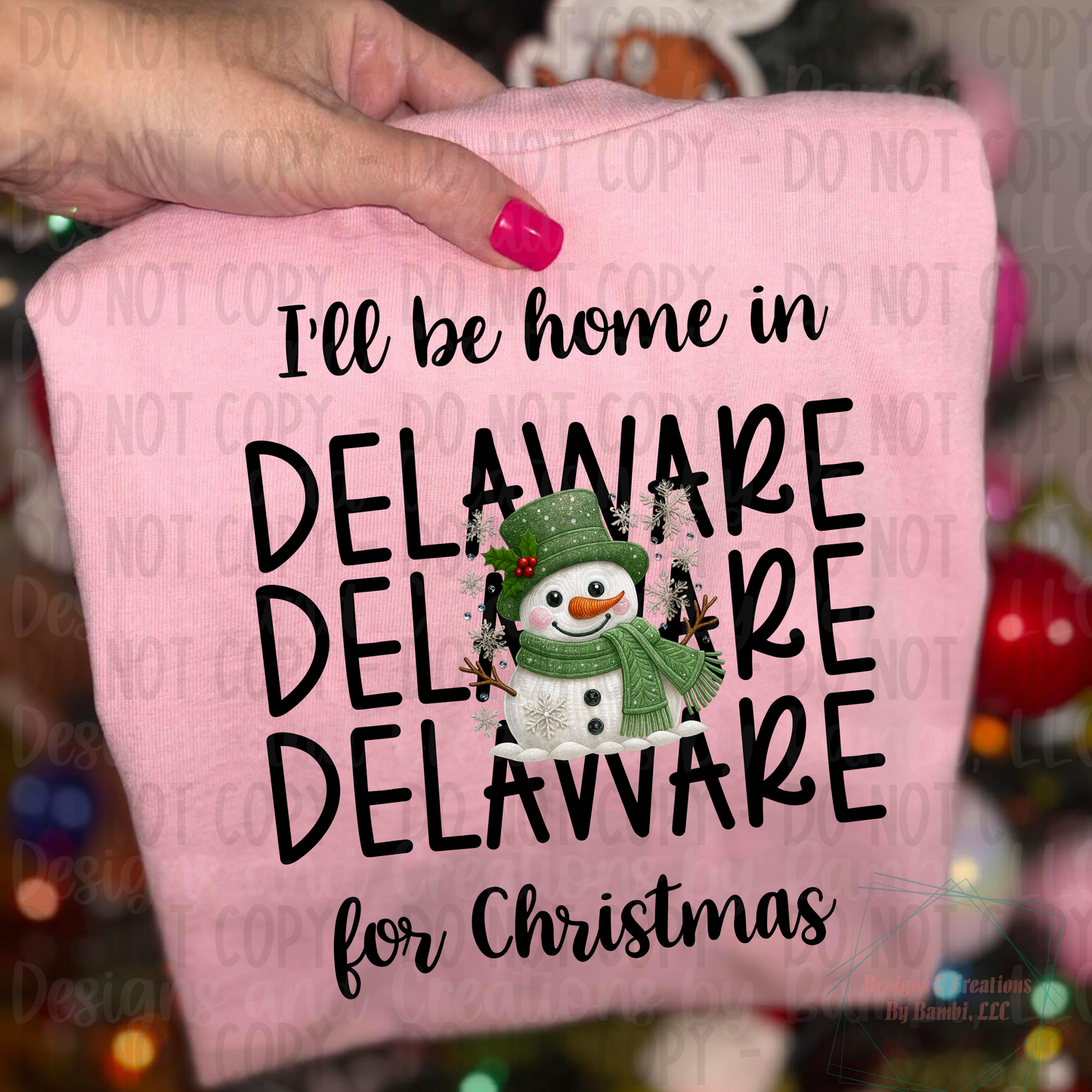 I'll Be Home in States Sage Snowman with Black Font Collection