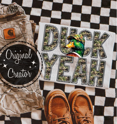 Duck Yeah Camo Faux Embroidery