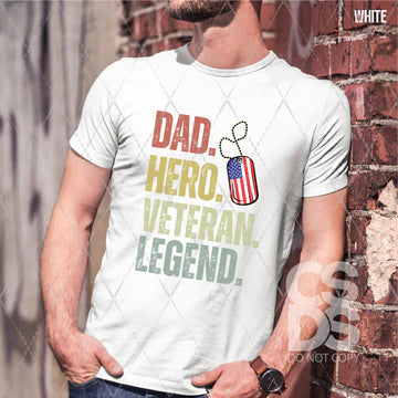 Dad Hero Veteran Legend Distressed