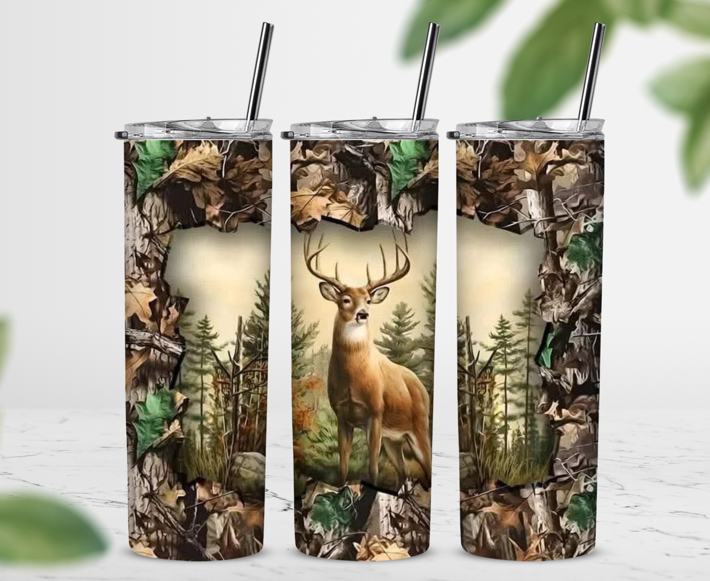Deer and Camo Sublimation Tumbler