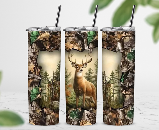Deer and Camo Sublimation Tumbler
