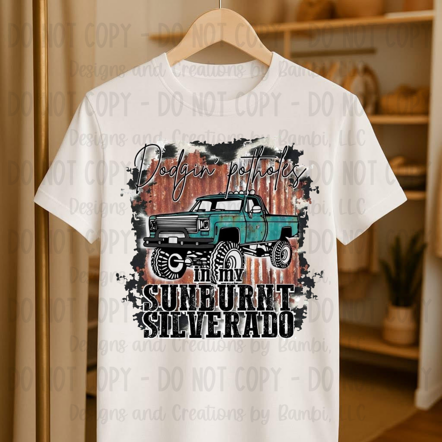 Dodging Potholes Sunburnt Silverado
